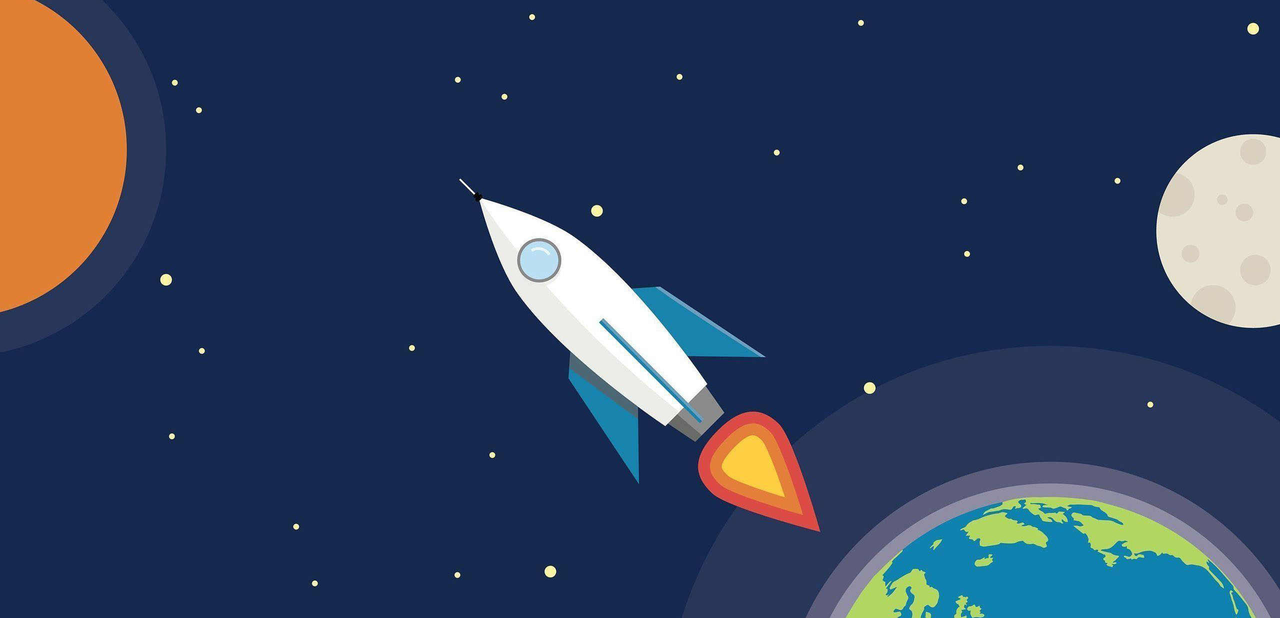 une fusée dans l'espace